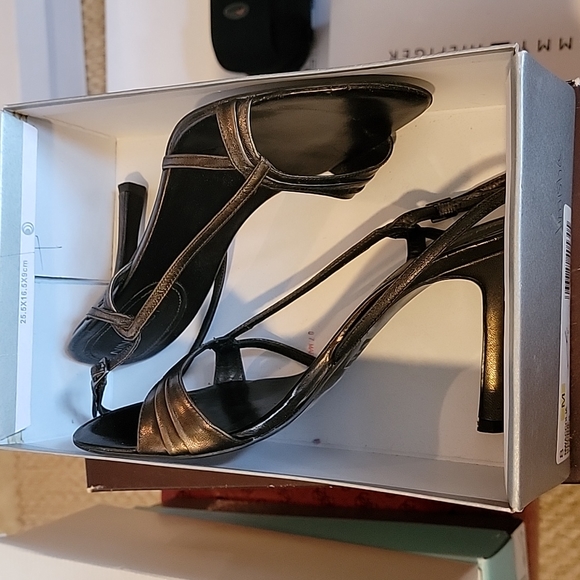 Nine West Accolia Strappy Slingback Sandals in Bronze Leather sz8 - Picture 1 of 3